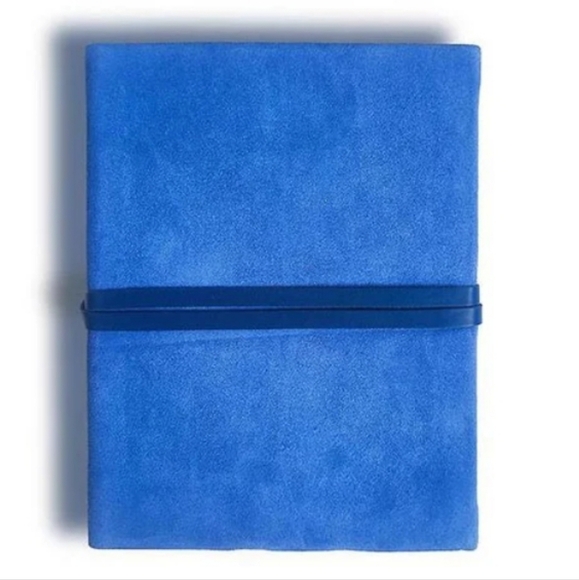 HANDSTITCHED BLUE SUEDE JOURNAL, SIZE 8" x 6", RETAIL PRICE $24.99US - Picture 6 of 16